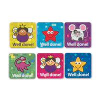 Sparkly Mini Square Well Done Stickers - 12mm