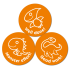Budget Stickers - Orange Dinosaurs (38mm) - Pack Of 30