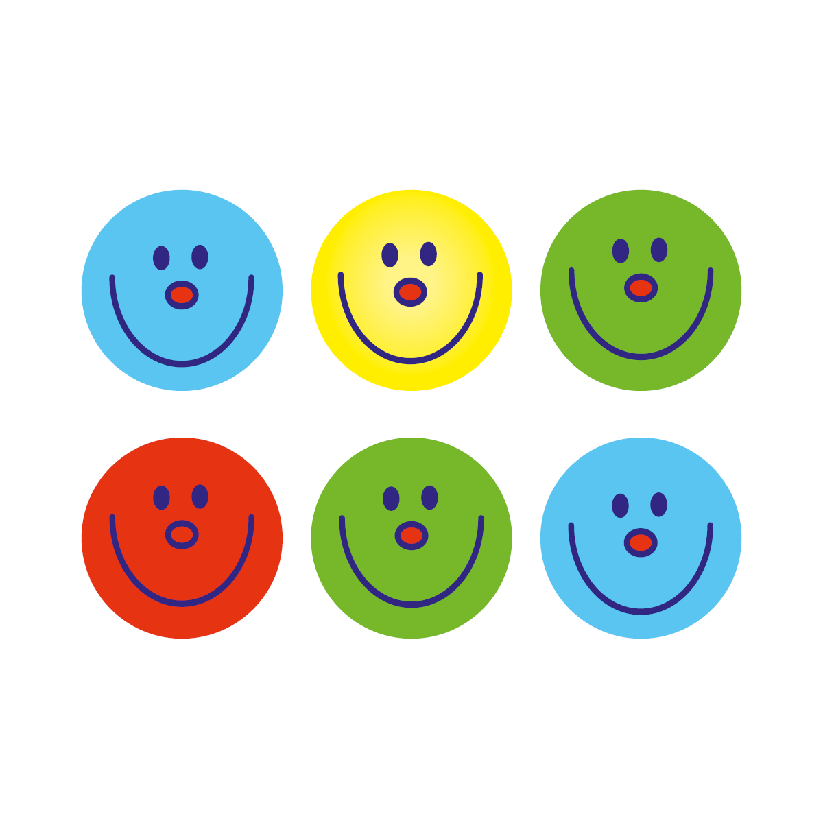 Team Colour Smiley Stickers (10mm)
