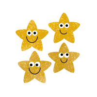 Gold Sparkly Star Shaped Stickers