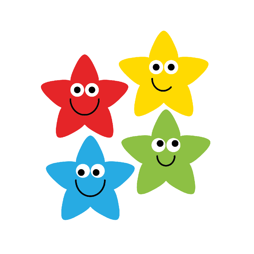 22mm Rainbow Star Stickers Value Pack.
