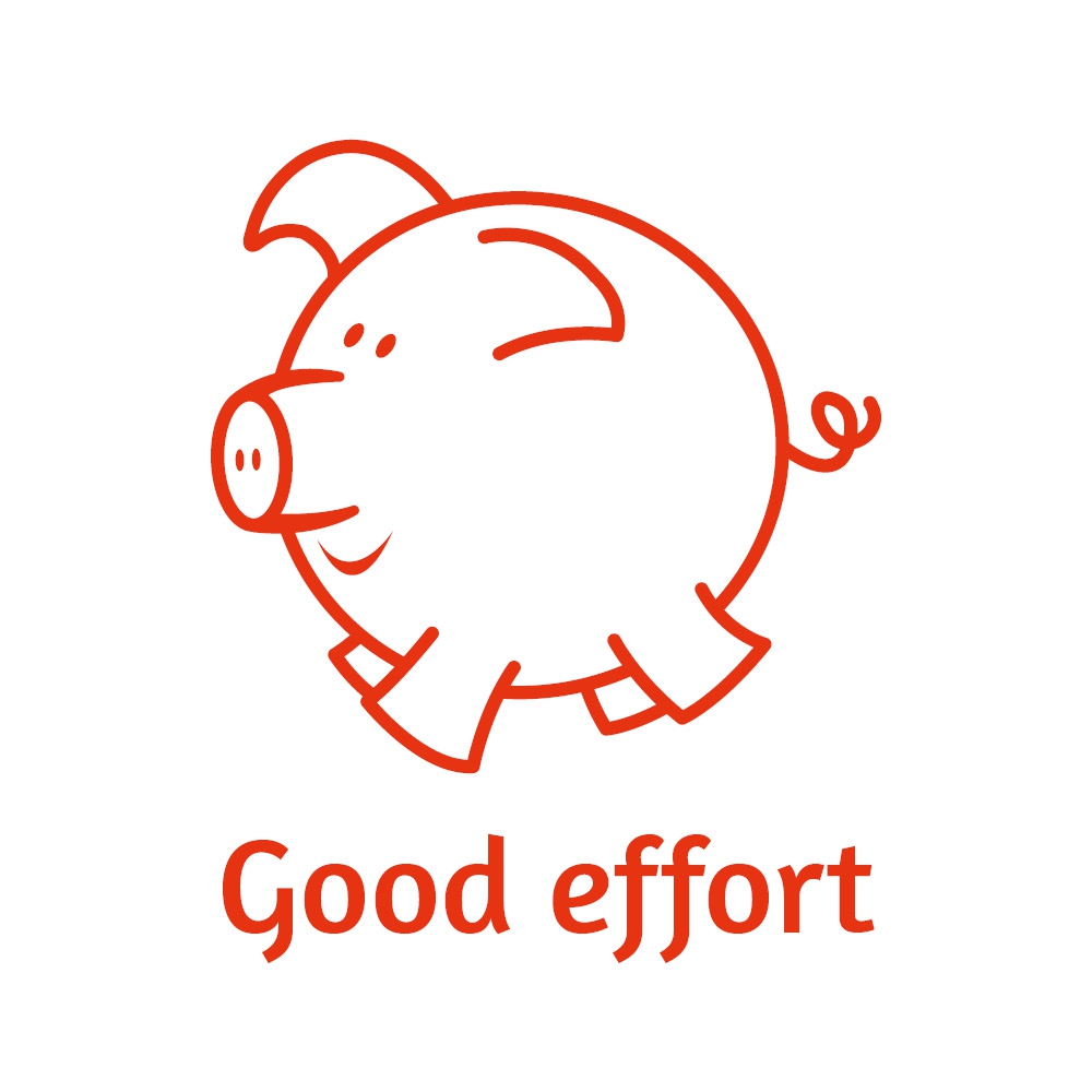 Sticker Factory Stamper: Good Effort Piggy - Red