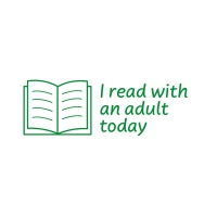 Rectangular Stamper: I Read With An Adult Today - Green