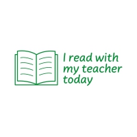 Rectangular Stamper: I Read With My Teacher Today - Green