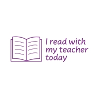 Rectangular Stamper: I Read With My Teacher Today - Purple