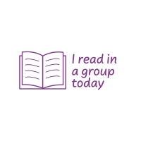 Rectangular Stamper: I Read in a Group Today - Purple