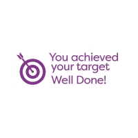 Rectangular Stamper: You Achieved Your Target - Purple