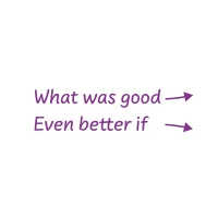 Rectangular Stamper: What was good, Even Better If - Purple
