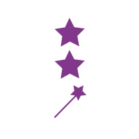 Rectangular Stamper: Two Stars and a Wish - Purple