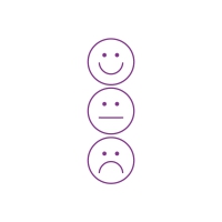 Rectangular Stamper: Happy / neutral / sad faces - Purple