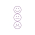 Rectangular Stamper: Happy / neutral / sad faces - Purple