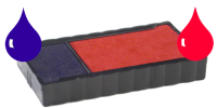Ink Pad: Blue/Red For Budget Stamper