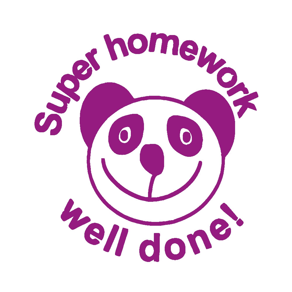 Stamper: Super Homework Well Done! - Panda - Purple
