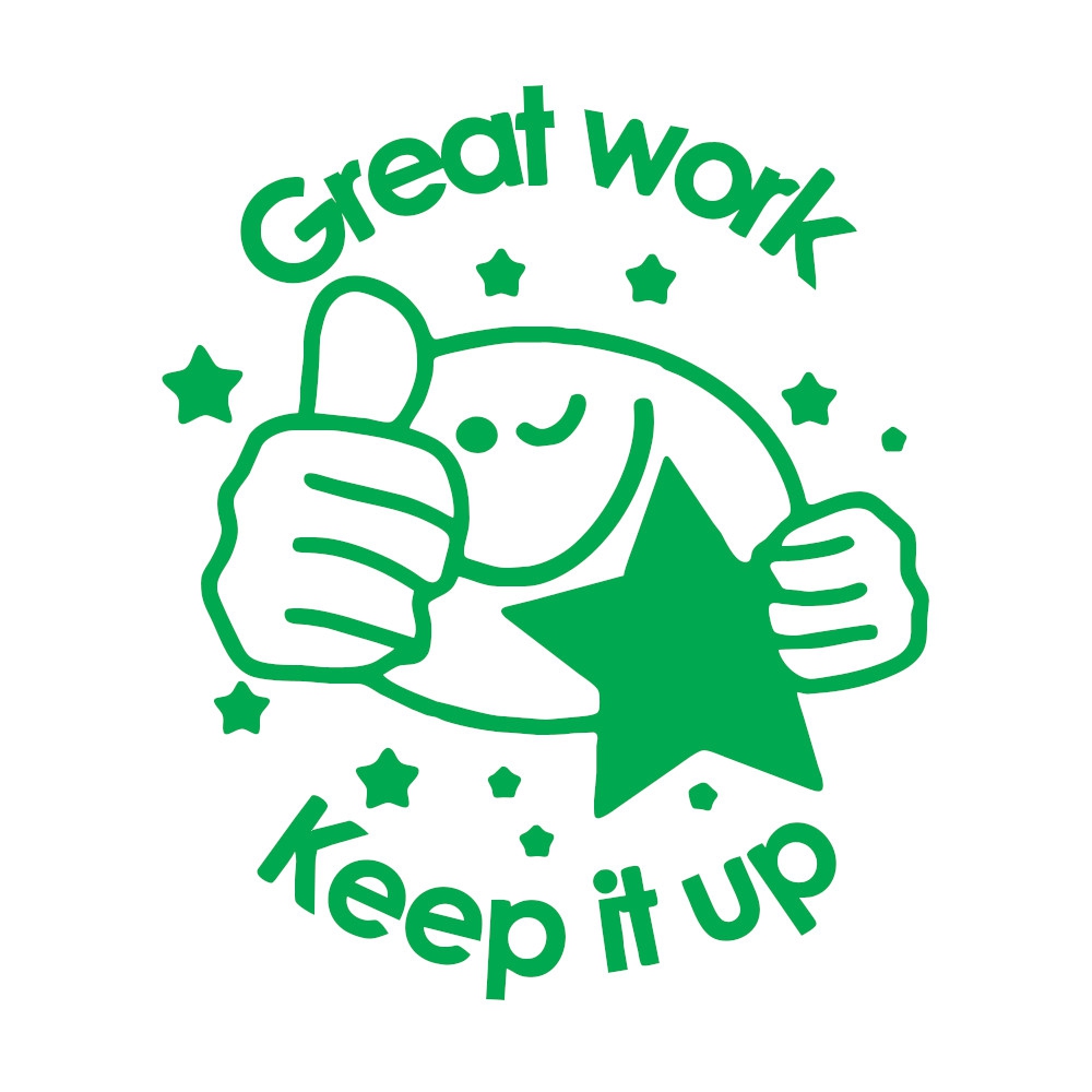 Green Great Work Keep it Up Stamper - SuperStickers