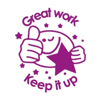 Stamper: Great Work Keep It Up - Thumbs Up - Purple