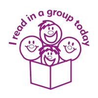 Stamper: I Read In A Group Today - Smiley Faces - Purple