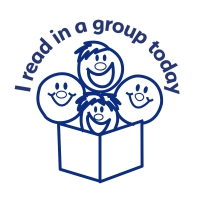 Stamper: I Read In A Group Today - Smiley Faces - Blue