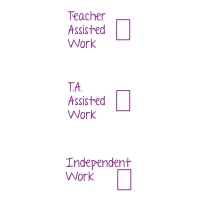 Stamper: Teacher Assisted / TA Assisted / Independent Work