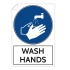 Warning Sticker - Wash Hands (200x300 mm)