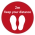 Social Distance Floor Marker - Red Circle (400x400mm)