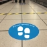 Social Distance Floor Marker - Blue Circle Queue Here (400x400mm)