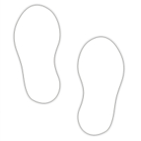 Floor Marker - White Footprints (250 x 110mm - 10 pairs)