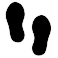 Floor Marker - Black Footprints (250 x 110mm - 10 pairs)