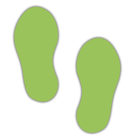 Floor Marker - Light Green Footprints (250 x 110mm - 10 pairs)