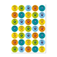 Quick Personalised Stickers: Smiley Stars 35mm